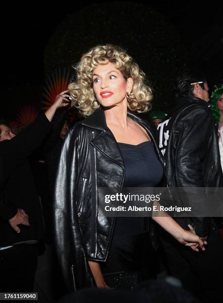 Cindy Crawford arrives to her Annual Casamigos Halloween Party on October 27, 2023 in Los Angeles, California.