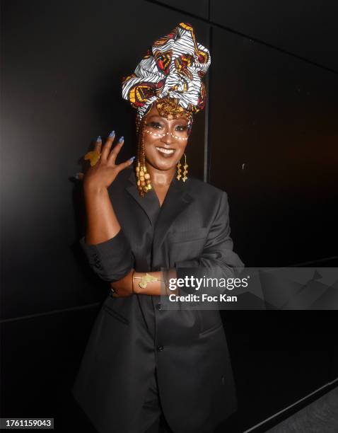 Nadège Beausson-Diagne attends "Salon Du Chocolat 2023 - Chocolate Fair" 28th Edition to benefit to Mécénat Chirurgie Cardiaque at Parc des...