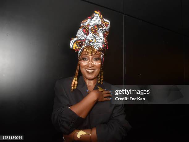 Nadège Beausson-Diagne attends "Salon Du Chocolat 2023 - Chocolate Fair" 28th Edition to benefit to Mécénat Chirurgie Cardiaque at Parc des...