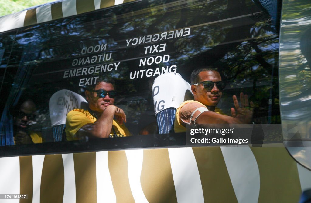 Springoks Rugby Tour Springboks players during the Springboks Rugby World Cup Trophy Tour ...