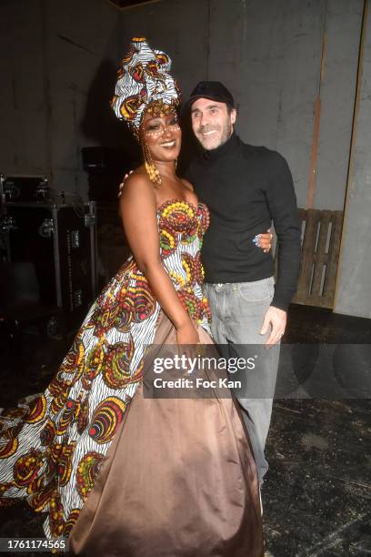 Nadège Beausson-Diagne and her husband Geoffroy Tekeyan attend "Salon Du Chocolat 2023 - Chocolate Fair" 28th Edition to benefit to Mécénat Chirurgie...