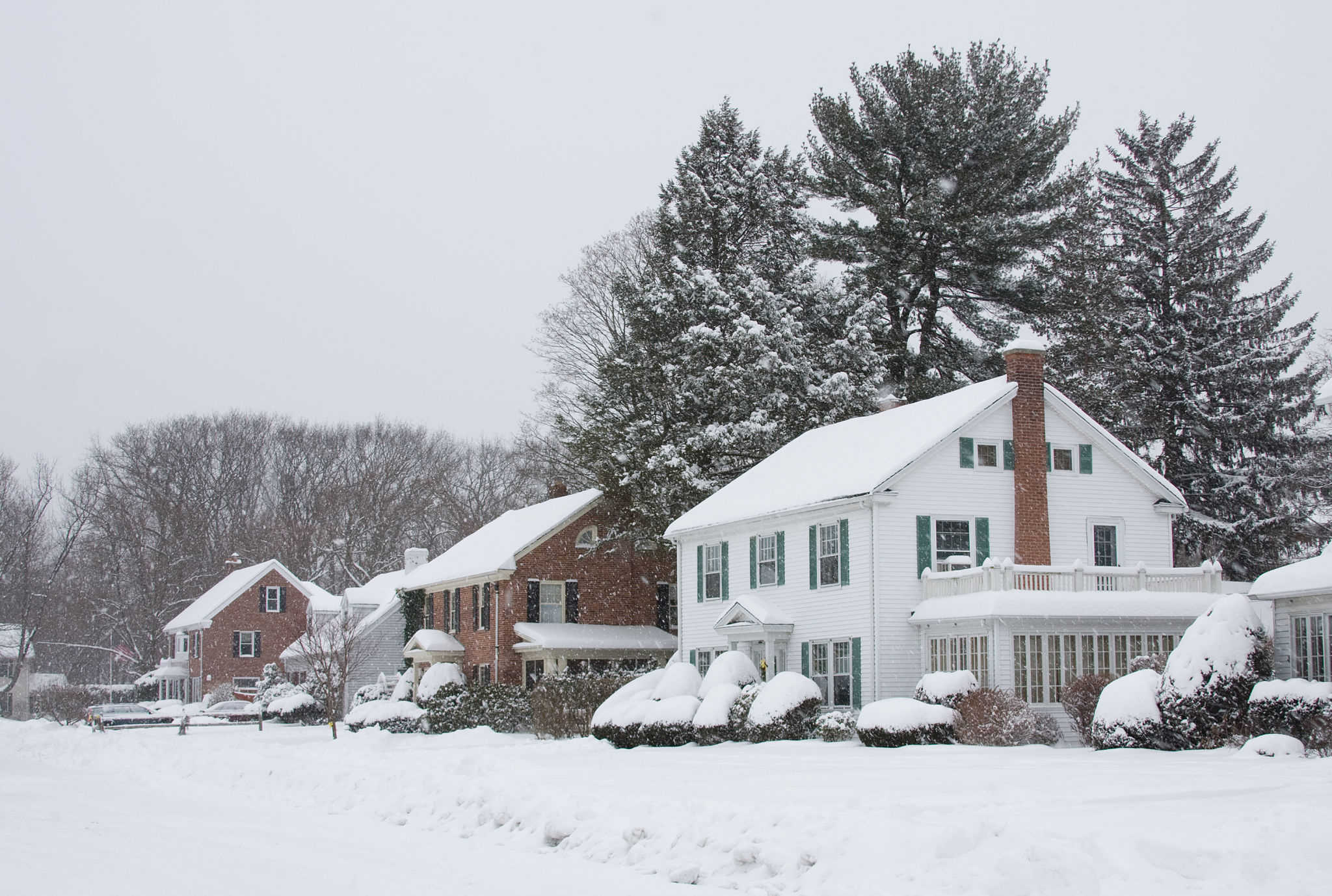 snowy neighborhood