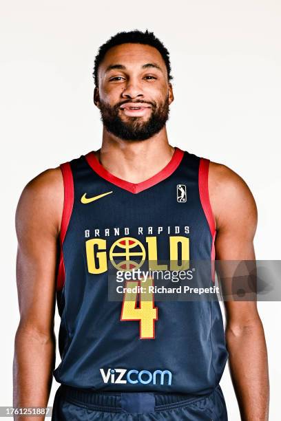 Zak Irvin of the Grand Rapids Gold poses for a head shot during 2023-24 Media Day on November 2, 2023 at the Van Andel Arena in Grand Rapids,...