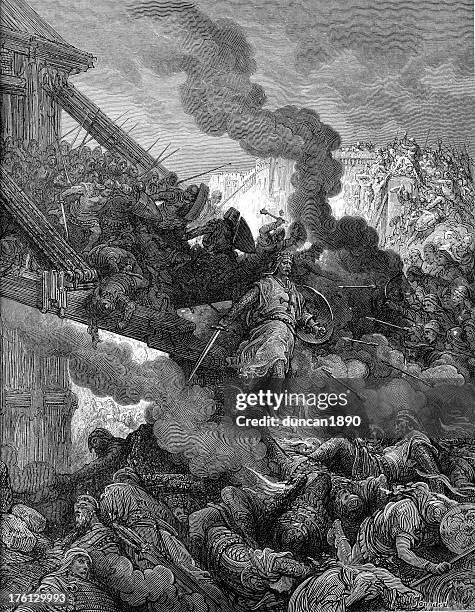 godfrey of boullion enters jerusalem - first crusade - siege 幅插畫檔、美工圖案、卡通及圖標