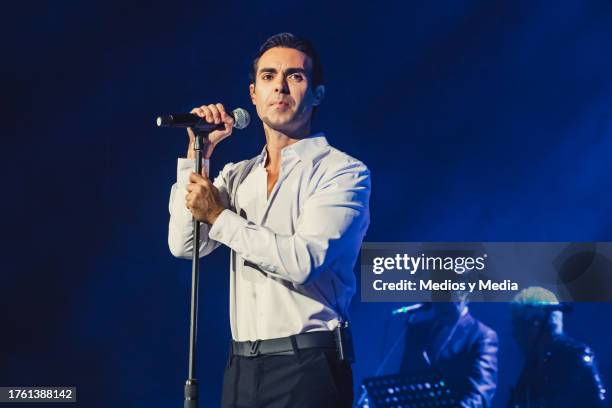 Siger Ernesto D´Alessio performs during a concert as part of the 'Gracias Tour' at Arena Monterrey on October 27, 2023 in Monterrey, Mexico.