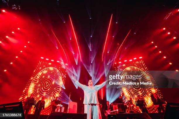 Siger Lupita D´Alessio performs during a concert as part of the 'Gracias Tour' at Arena Monterrey on October 27, 2023 in Monterrey, Mexico.