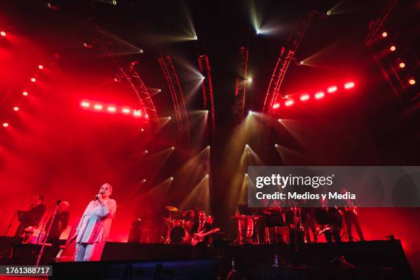 Siger Lupita D´Alessio performs during a concert as part of the 'Gracias Tour' at Arena Monterrey on October 27, 2023 in Monterrey, Mexico.