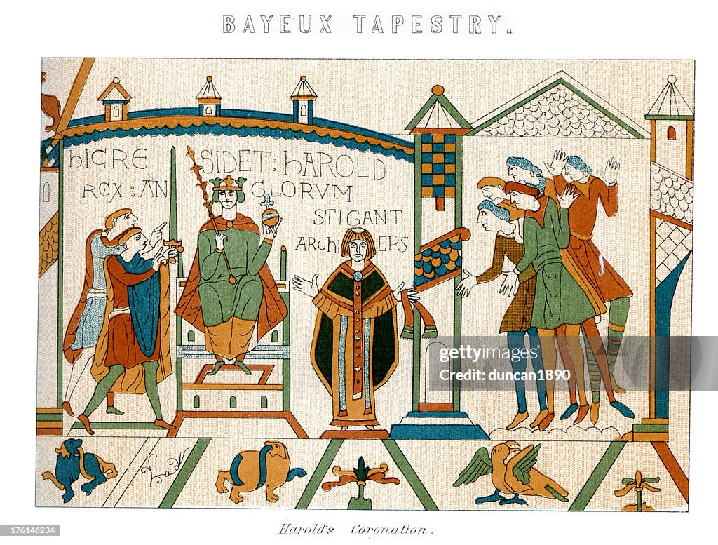 Bayeux Tapestry - Coronation of King Harold