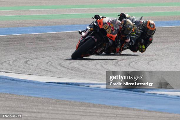 Brad Binder of South Africa and Red Bull KTM Factory Racing leads the field during the MotoGP of Thailand - Sprint at Chang International Circuit on...