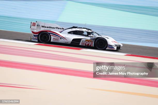 The Proton Competition Porsche 963 of Gianmaria Bruni, Harry Tincknell, and Neel Jani in action during practice for the 8 Hours of Bahrain at the...