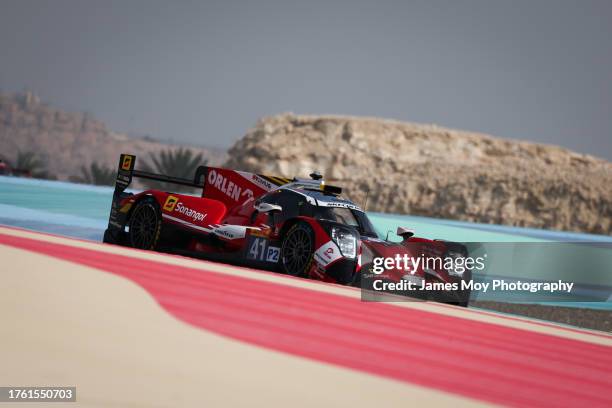 The Team WRT Oreca 07 - Gibson of Rui Andrade, Robert Kubica, and Louis Deletraz in action during practice for the 8 Hours of Bahrain at the Bahrain...