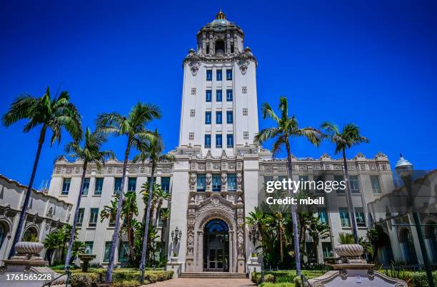 beverly hills city hall 1932 - beverly hills ca - town hall tower stock pictures, royalty-free photos & images