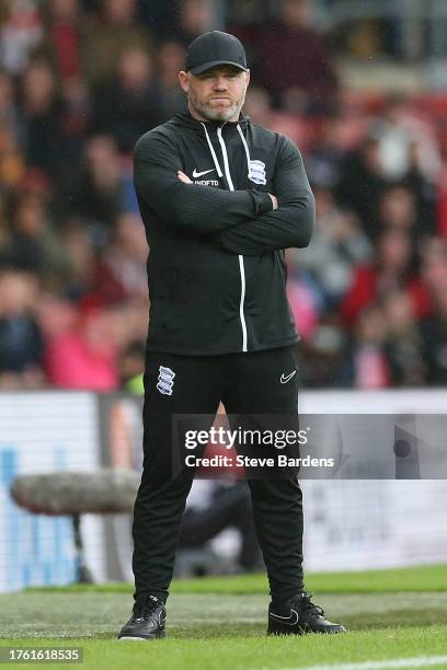 Birmingham City Manager, Wayne Rooney looks on during the Sky Bet Championship match between Southampton FC and Birmingham City at Friends Provident...