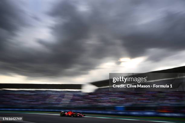 Charles Leclerc of Monaco driving the Ferrari SF-23 on track during practice ahead of the F1 Grand Prix of Mexico at Autodromo Hermanos Rodriguez on...