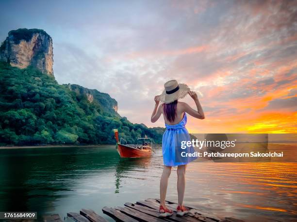 krabi sea trip - railay strand stock pictures, royalty-free photos & images