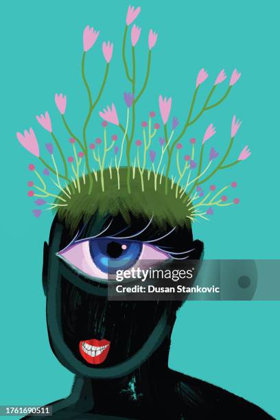 health brain activity - human head stock illustrations