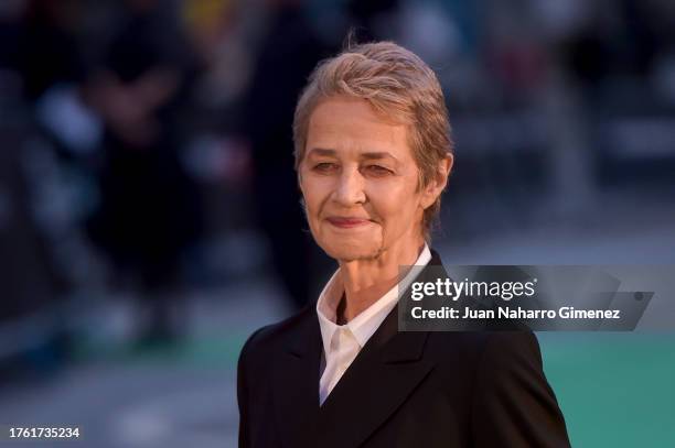 Charlotte Rampling attends the Closing Red Carpet during Seminci Valladolid 2023 on October 28, 2023 in Valladolid, Spain.