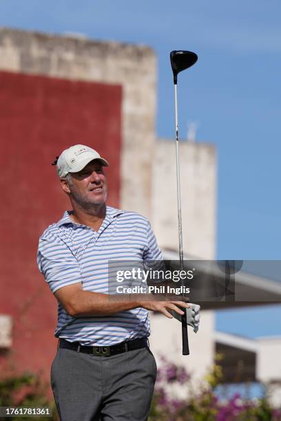 Andrew Raitt of England in action during Day Three of the Sergio Melpignano Senior Italian Open at San Domenico Golf on October 28, 2023 in...