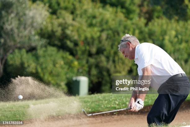 Andrew Sherborne of England in action during Day Three of the Sergio Melpignano Senior Italian Open at San Domenico Golf on October 28, 2023 in...