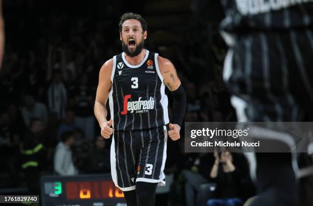 Marco Belinelli, #3 of Virtus Segafredo Bologna during the Turkish Airlines EuroLeague Regular Season Round 6 match between Virtus Segafredo Bologna...