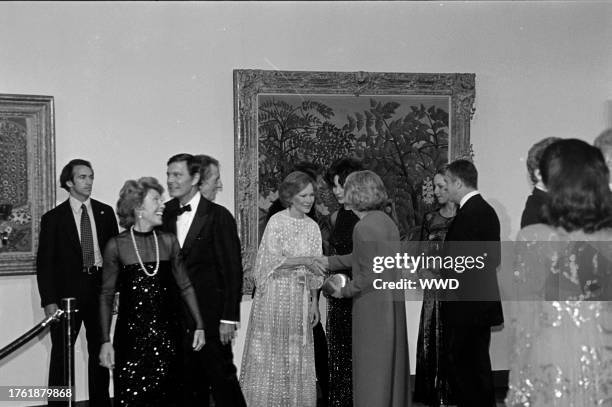 Berthe Jourdan , Louis Jourdan , Norton Simon , Rosalynn Carter and Jennifer Jones attend an event at the Norton Simon Museum in Pasadena,...