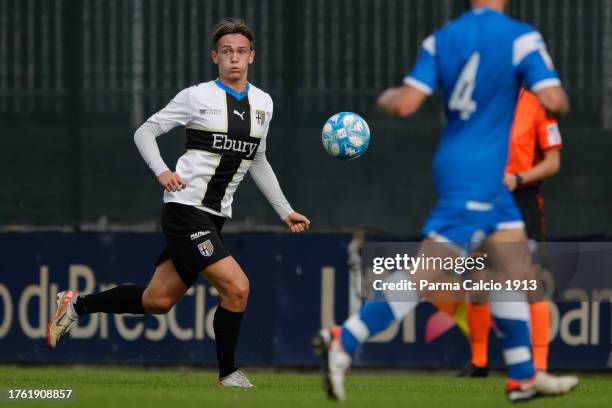 Emmanuel Hammond Tannor of Parma in action during the Primavera 2 match between Brescia U19 and Parma Calcio U19 at San Filippo Sports Centre on...