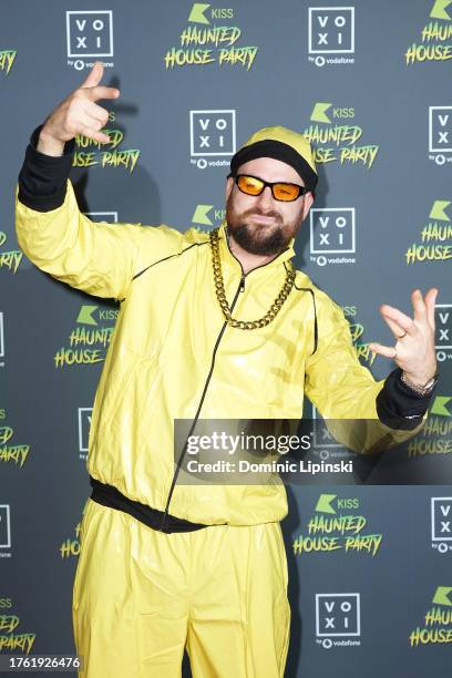 Kesi Dryden of Rudimental attends the KISS Haunted House Party at M&S Bank Arena on October 28, 2023 in Liverpool, England.