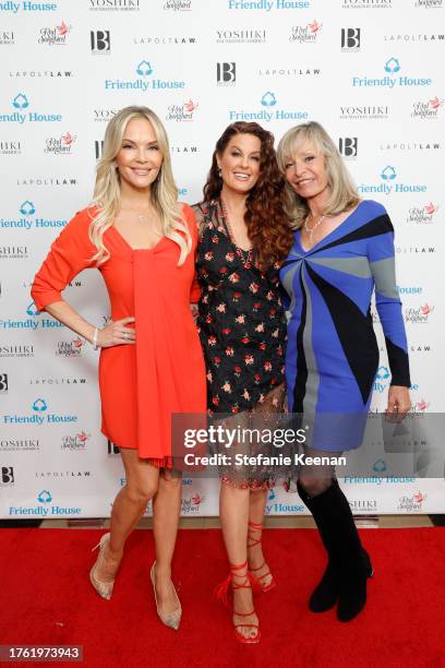 Brandy Ledford, Hilary Roberts and Monique St. Pierre attend Friendly House 33rd Annual Awards Luncheon at The Beverly Hilton on October 28, 2023 in...