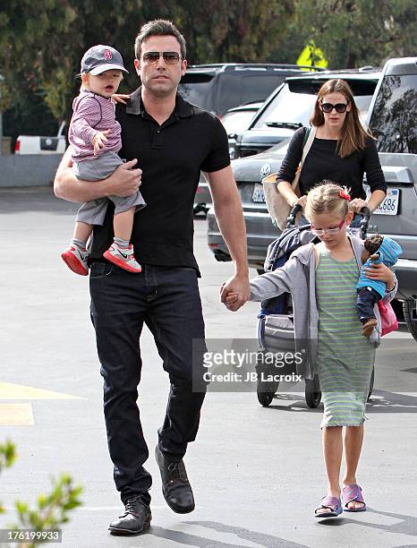 Ben Affleck, Jennifer Garner, Violet Affleck and Samuel Affleck are seen on August 11, 2013 in Los Angeles, California.
