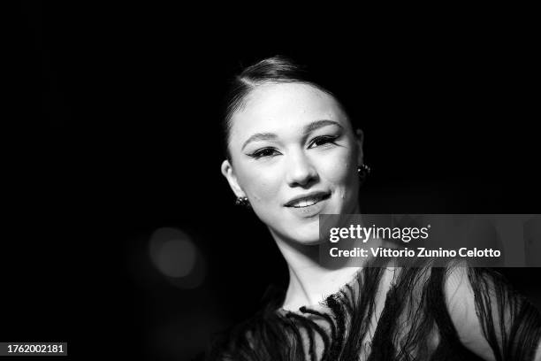 Maria Esposito attends a red carpet for the movie "Mare Fuori 4" during the 18th Rome Film Festival at Auditorium Parco Della Musica on October 28,...