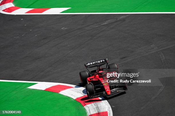 Charles Leclerc of Monaco driving the Ferrari SF-23 on track during final practice ahead of the F1 Grand Prix of Mexico at Autodromo Hermanos...