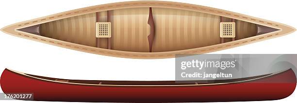 stockillustraties, clipart, cartoons en iconen met canoe - kano