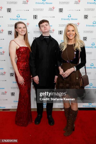 Tesla Waters, S Waters and Joan Dangerfield attend Friendly House 33rd Annual Awards Luncheon at The Beverly Hilton on October 28, 2023 in Beverly...