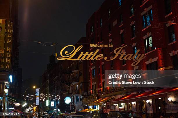 little italy sign. - little italy stock pictures, royalty-free photos & images