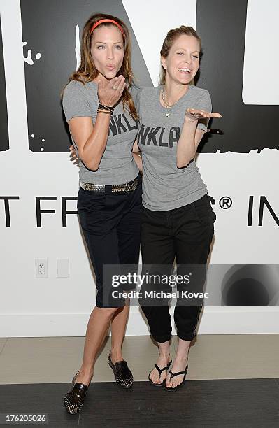 Actresses Tricia Helfer and Kristin Bauer van Straten attend the NKLA Pet Adoption Center ribbon cutting and celebrity/donor brunch at the NKLA Pet...