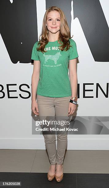 Actress Ashley Bell attends the NKLA Pet Adoption Center ribbon cutting and celebrity/donor brunch at the NKLA Pet Adoption Center on August 11, 2013...