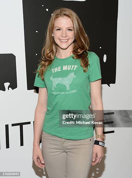 Actress Ashley Bell attends the NKLA Pet Adoption Center ribbon cutting and celebrity/donor brunch at the NKLA Pet Adoption Center on August 11, 2013...