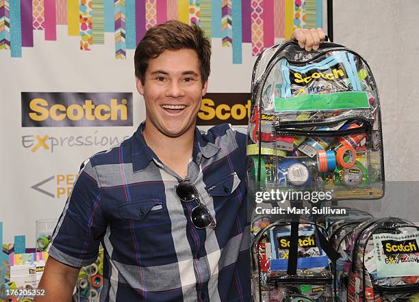 Actor Adam DeVine attends the Backstage Creations Celebrity Retreat At Teen Choice 2013 at Gibson Amphitheatre on August 11, 2013 in Universal City,...