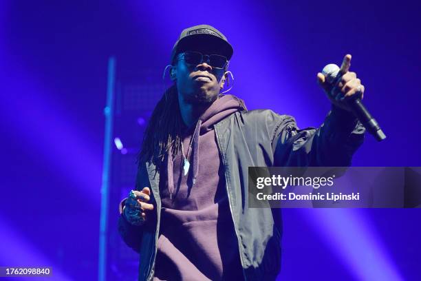 Rudimental performs during the KISS Haunted House Party at M&S Bank Arena on October 28, 2023 in Liverpool, England.