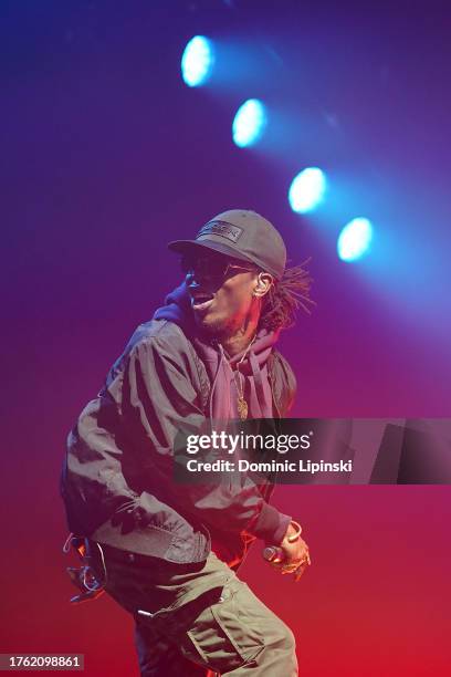 Rudimental performs during the KISS Haunted House Party at M&S Bank Arena on October 28, 2023 in Liverpool, England.