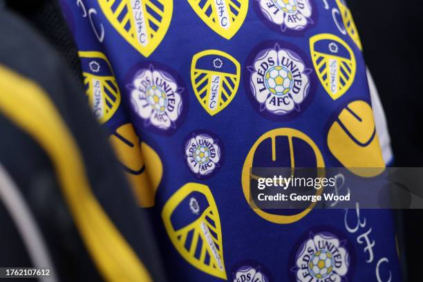 Leeds United fan wears a Yorkshire themed coat during the Sky Bet Championship match between Leeds United and Huddersfield Town at Elland Road on...