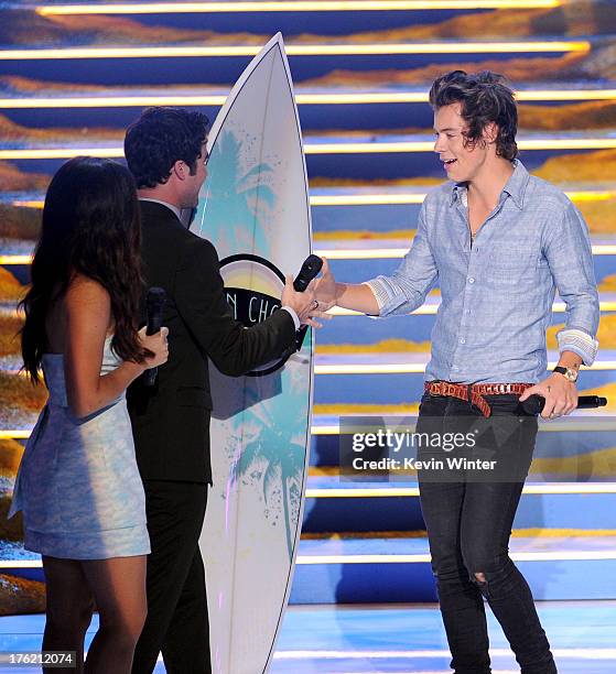 Musician Harry Styles onstage during the Teen Choice Awards 2013 at Gibson Amphitheatre on August 11, 2013 in Universal City, California.