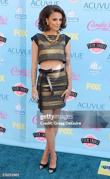 Singer Cher Lloyd arrives at the 2013 Teen Choice Awards at Gibson Amphitheatre on August 11, 2013 in Universal City, California.