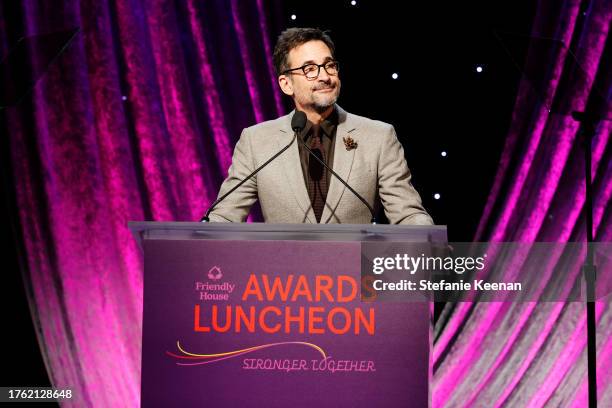 Lawrence Zarian speaks onstage during Friendly House 33rd Annual Awards Luncheon at The Beverly Hilton on October 28, 2023 in Beverly Hills,...