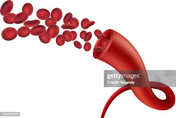 illustrazioni stock, clip art, cartoni animati e icone di tendenza di vaso sanguigno - globulo rosso