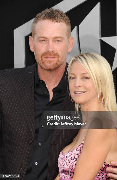 Actor Actor Max Martini and Actress Kim Restell arrive at the 'Pacific Rim' - Los Angeles Premiere at Dolby Theatre on July 9, 2013 in Hollywood,...