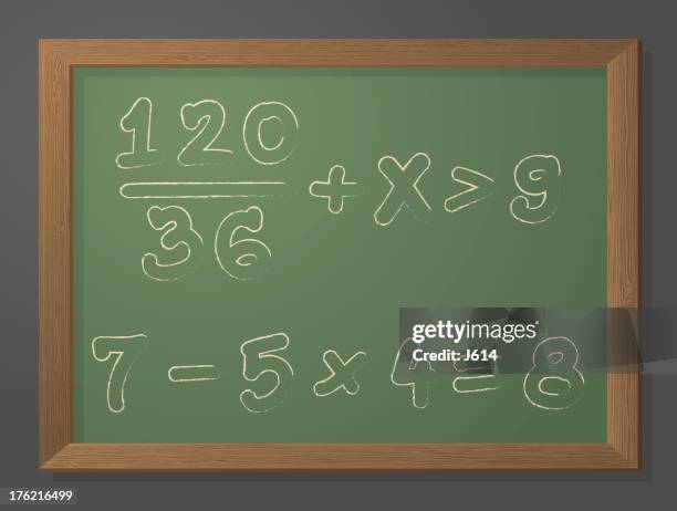 blackboard mathematics - greater than sign stock illustrations