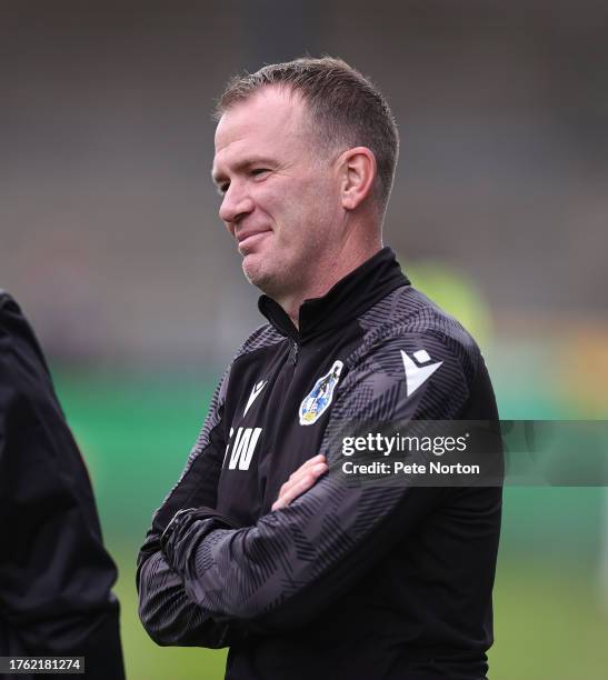 Bristol Rovers caretaker assist manager Glenn Whelan Looks on prior to the Sky Bet League One match between Bristol Rovers and Northampton Town at...