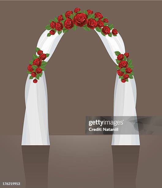 wedding arch - wedding ceremony arch stock illustrations