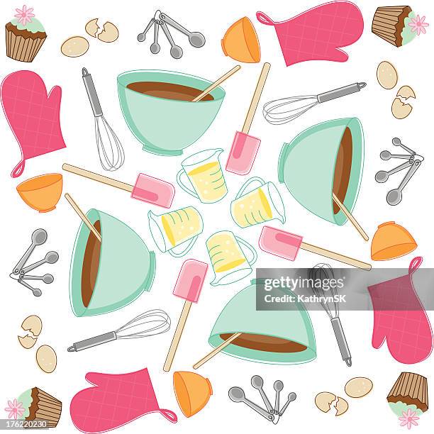 sketchy baking pattern - doodle background chocolate stock illustrations